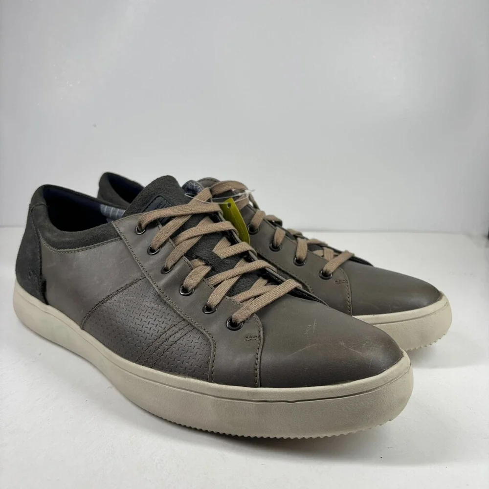 Rockport Colle Tie Men's US 14M Gray Leather Lace-Up Comfort Sneakers CH1742